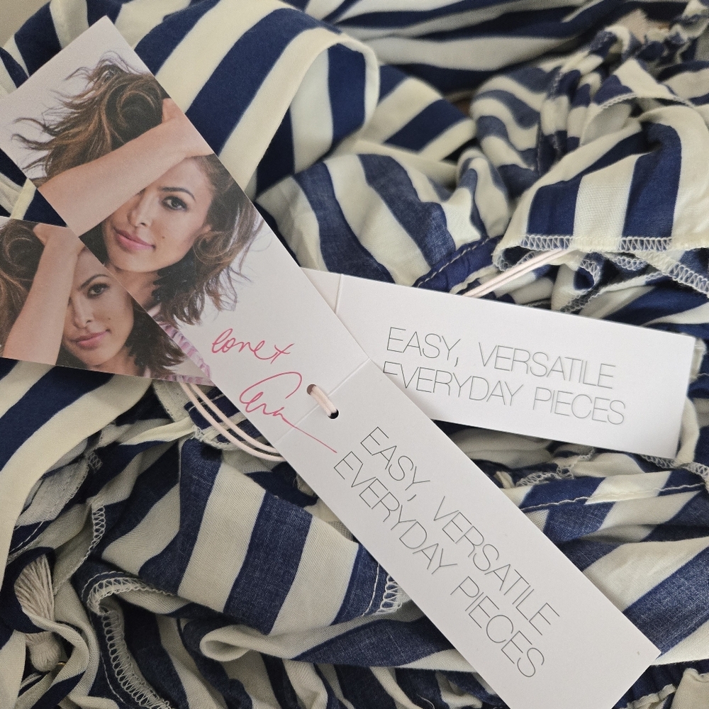 NY&C Eva Mendes Blue & White Stripe 2 Piece Skirt & Top L NWT - Picture 11 of 11